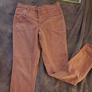 High waisted maroon skinny jeans